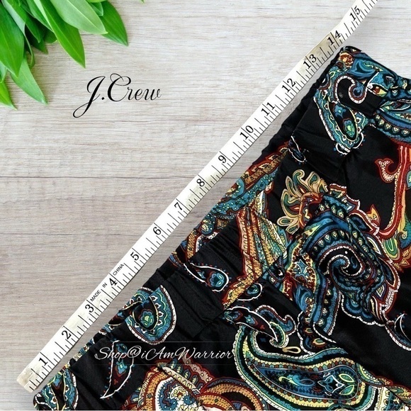 J.Crew 2 piece black silk paisley top + matching pull on pants *shop@iamwarrior - Picture 8 of 12